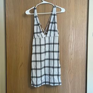 Urban Outfitters White & Black Plaid Dress